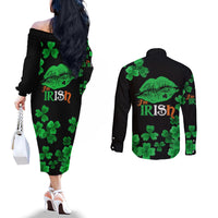 kiss-me-im-irish-st-patricks-day-couples-matching-off-the-shoulder-long-sleeve-dress-and-long-sleeve-button-shirt