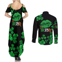 Kiss Me Im Irish St Patricks Day Couples Matching Summer Maxi Dress and Long Sleeve Button Shirt LT9 - Wonder Print Shop