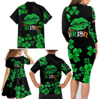 Kiss Me Im Irish St Patricks Day Family Matching Long Sleeve Bodycon Dress and Hawaiian Shirt LT9 - Wonder Print Shop