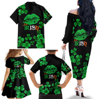Kiss Me Im Irish St Patricks Day Family Matching Off Shoulder Long Sleeve Dress and Hawaiian Shirt - Wonder Print Shop