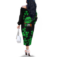 Kiss Me Im Irish St Patricks Day Family Matching Off Shoulder Long Sleeve Dress and Hawaiian Shirt - Wonder Print Shop