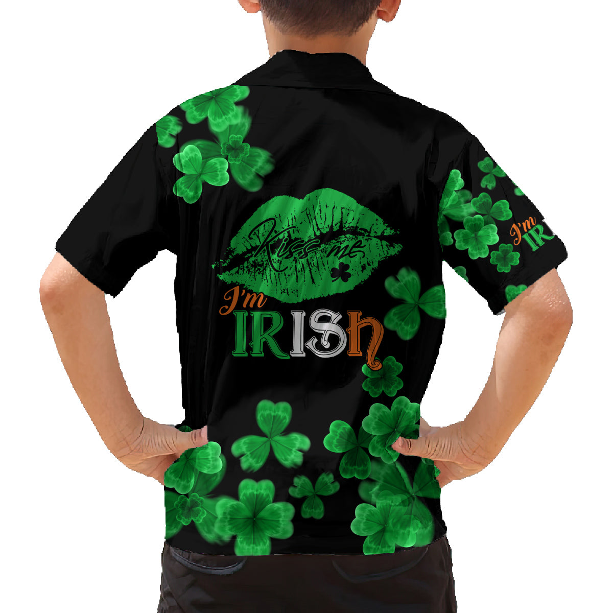 Kiss Me Im Irish St Patricks Day Family Matching Off Shoulder Short Dress and Hawaiian Shirt LT9 - Wonder Print Shop