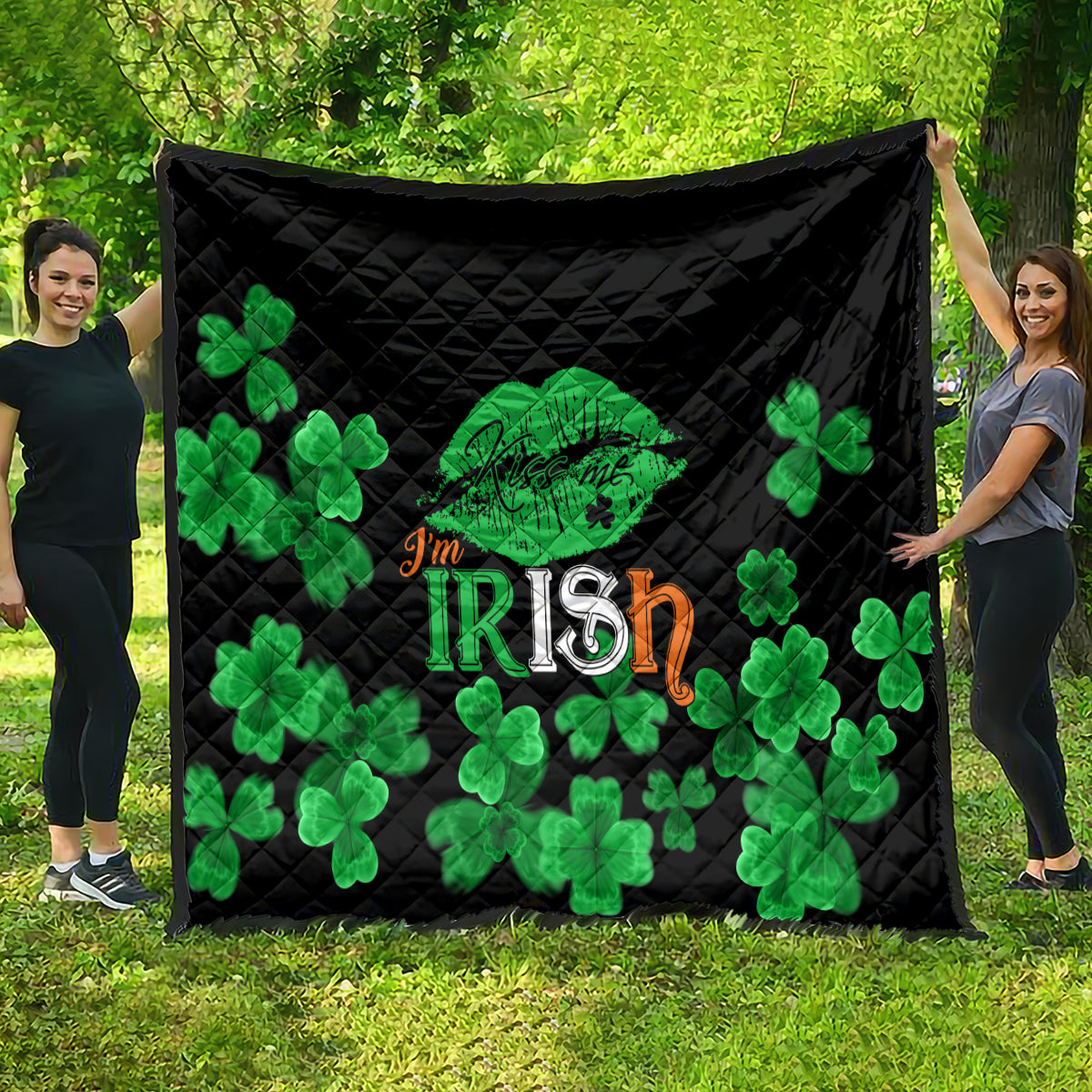Kiss Me Im Irish St Patricks Day Quilt - Wonder Print Shop
