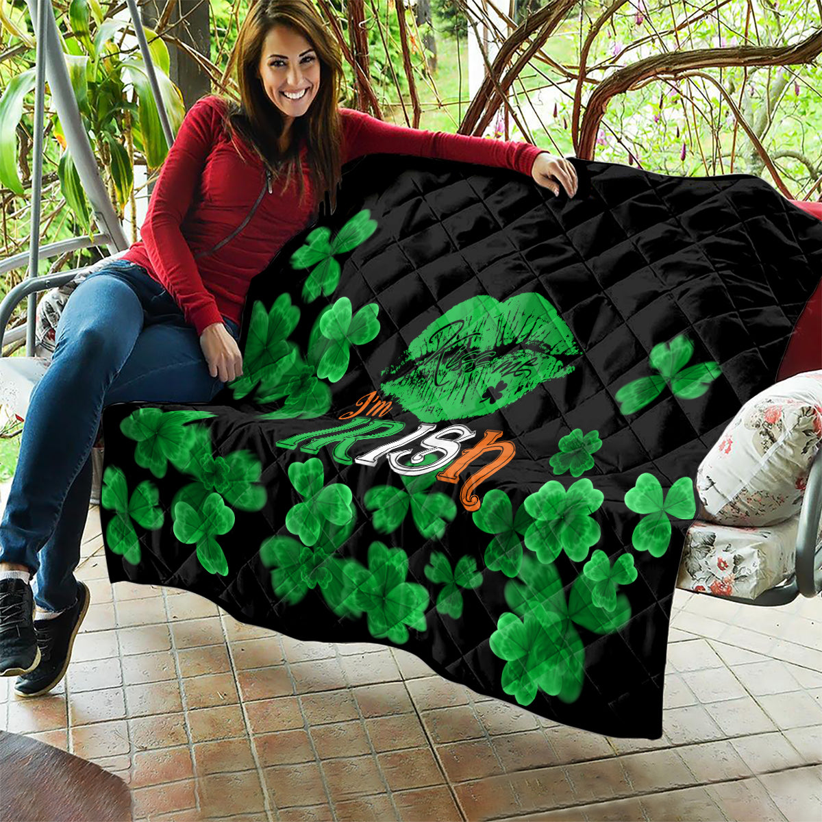 Kiss Me Im Irish St Patricks Day Quilt - Wonder Print Shop