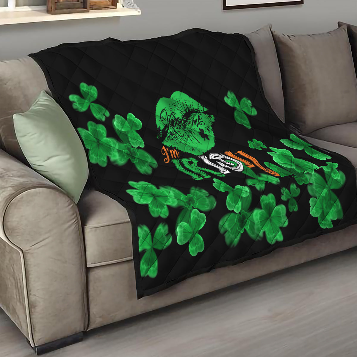 Kiss Me Im Irish St Patricks Day Quilt - Wonder Print Shop