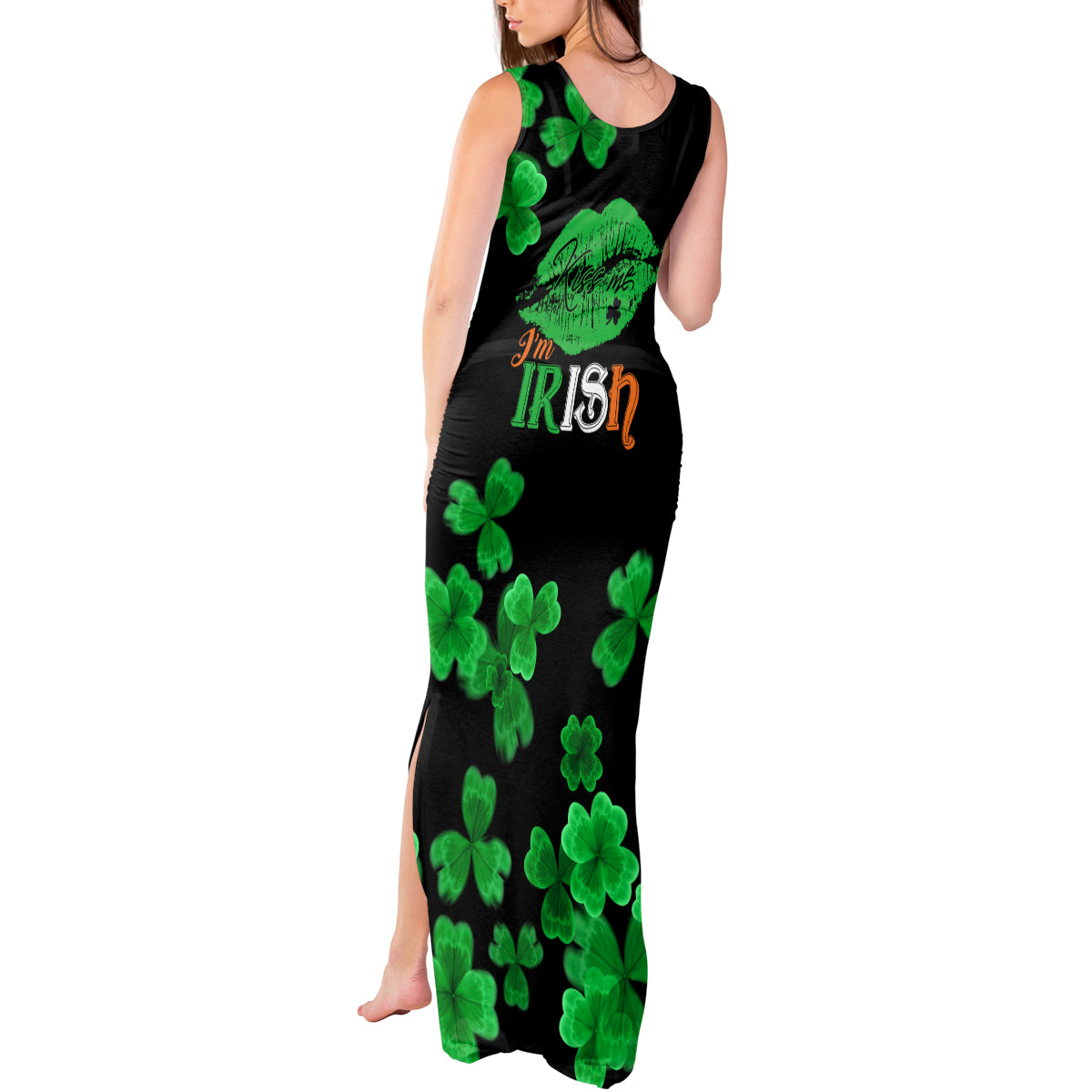 Kiss Me Im Irish St Patricks Day Tank Maxi Dress - Wonder Print Shop