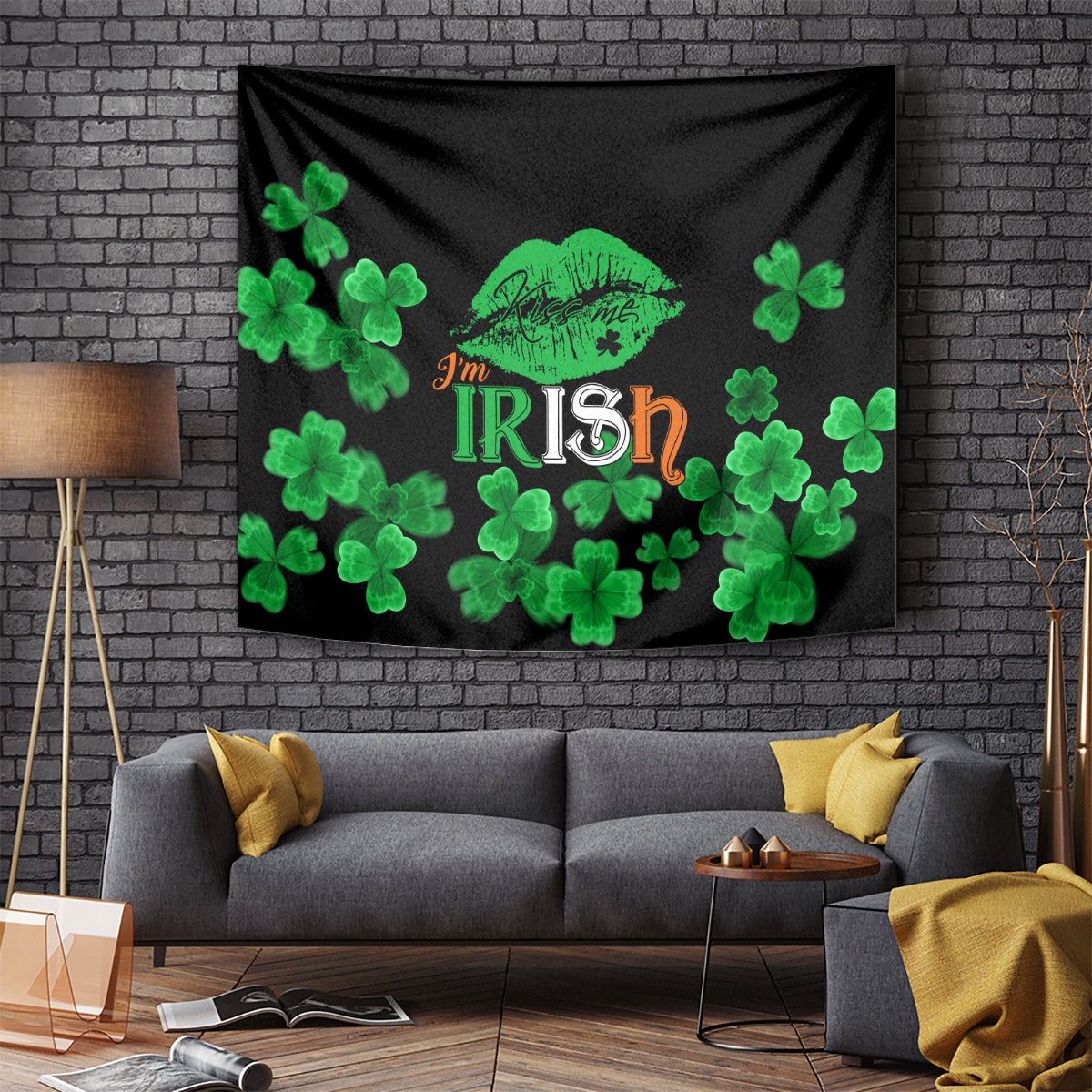 Kiss Me Im Irish St Patricks Day Tapestry - Wonder Print Shop