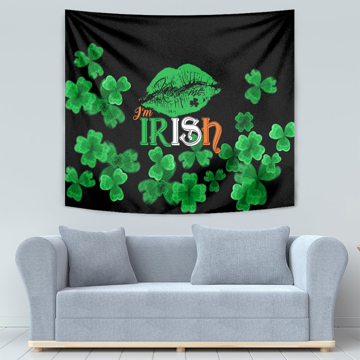 Kiss Me Im Irish St Patricks Day Tapestry - Wonder Print Shop