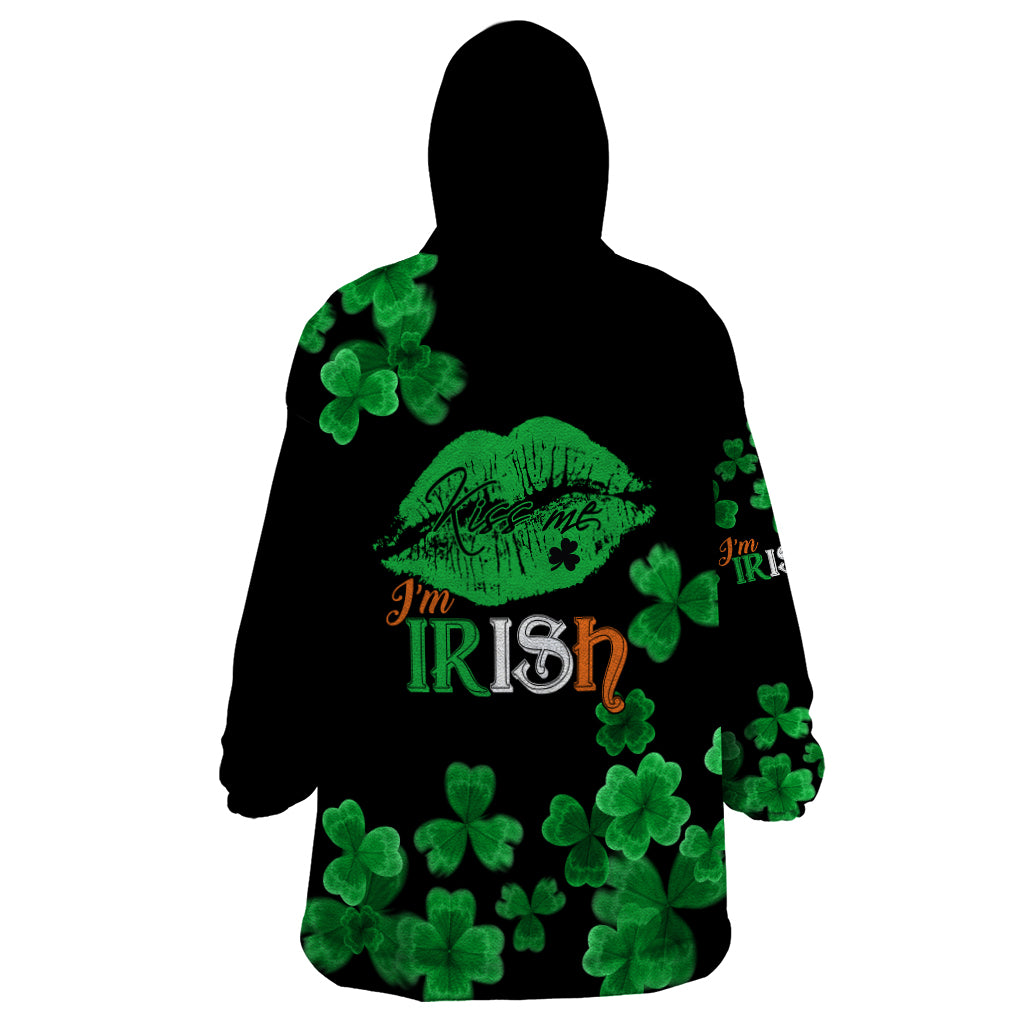 Kiss Me Im Irish St Patricks Day Wearable Blanket Hoodie - Wonder Print Shop