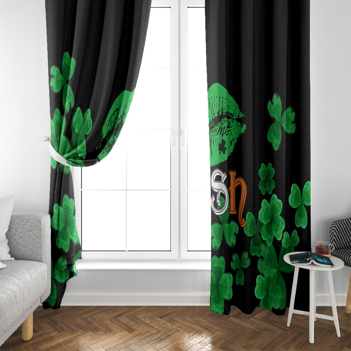 Kiss Me Im Irish St Patricks Day Window Curtain - Wonder Print Shop