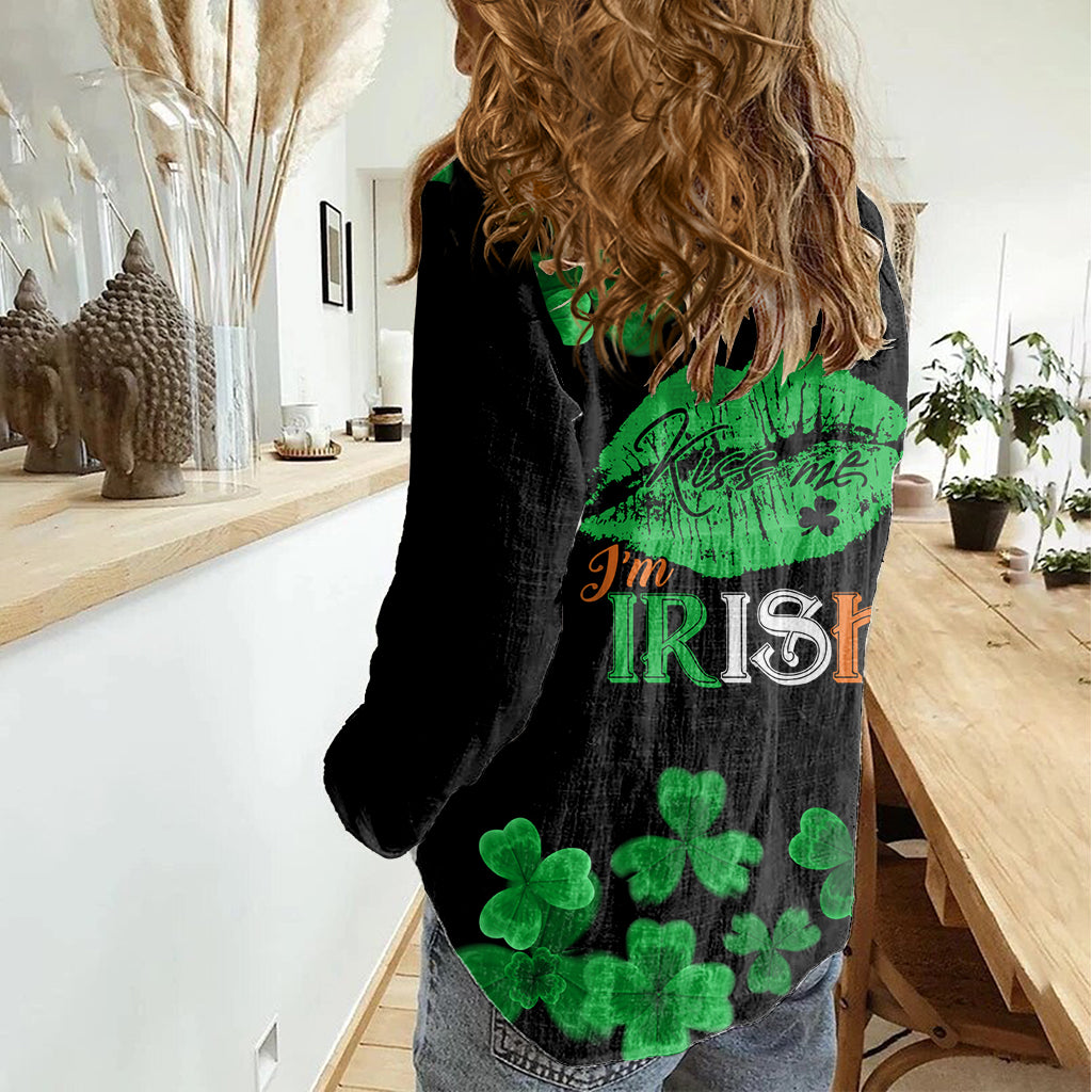 Kiss Me Im Irish St Patricks Day Women Casual Shirt - Wonder Print Shop