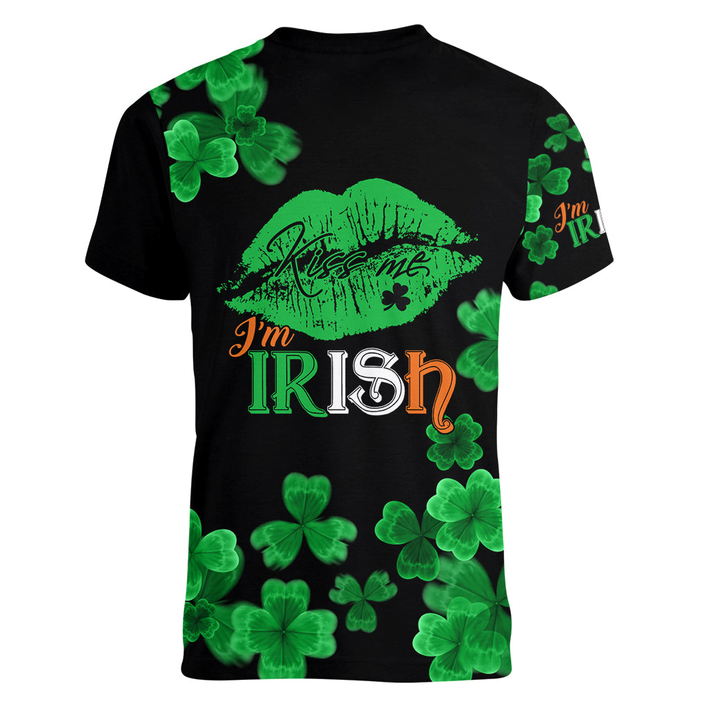 Kiss Me Im Irish St Patricks Day Women V Neck T Shirt - Wonder Print Shop