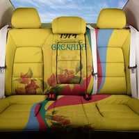 Grenada Independence Day Back Car Seat Cover Bougainvillea Flowers Flag Style LT9 - Wonder Print Shop