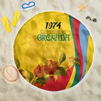 Grenada Independence Day Beach Blanket Bougainvillea Flowers Flag Style LT9 - Wonder Print Shop