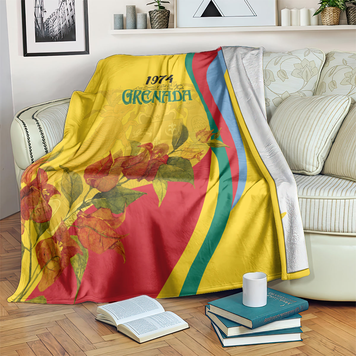 grenada-independence-day-blanket-bougainvillea-flowers-flag-style