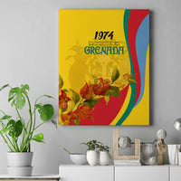 Grenada Independence Day Canvas Wall Art Bougainvillea Flowers Flag Style LT9 - Wonder Print Shop