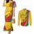 grenada-independence-day-couples-matching-mermaid-dress-and-long-sleeve-button-shirt-bougainvillea-flowers-flag-style