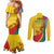 grenada-independence-day-couples-matching-mermaid-dress-and-long-sleeve-button-shirt-bougainvillea-flowers-flag-style