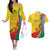 Grenada Independence Day Couples Matching Off The Shoulder Long Sleeve Dress and Hawaiian Shirt Bougainvillea Flowers Flag Style LT9 - Wonder Print Shop