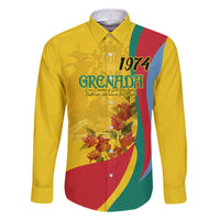 Grenada Independence Day Family Matching Long Sleeve Bodycon Dress and Hawaiian Shirt Bougainvillea Flowers Flag Style LT9 - Wonder Print Shop