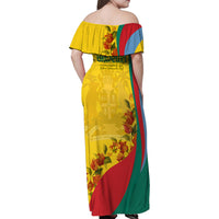Grenada Independence Day Family Matching Off Shoulder Maxi Dress and Hawaiian Shirt Bougainvillea Flowers Flag Style LT9 - Wonder Print Shop