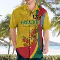 Grenada Independence Day Hawaiian Shirt Bougainvillea Flowers Flag Style - Wonder Print Shop
