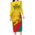 Grenada Independence Day Long Sleeve Bodycon Dress Bougainvillea Flowers Flag Style - Wonder Print Shop