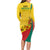 Grenada Independence Day Long Sleeve Bodycon Dress Bougainvillea Flowers Flag Style - Wonder Print Shop