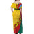 Grenada Independence Day Off Shoulder Maxi Dress Bougainvillea Flowers Flag Style - Wonder Print Shop