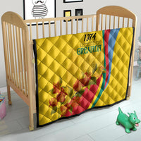 Grenada Independence Day Quilt Bougainvillea Flowers Flag Style - Wonder Print Shop