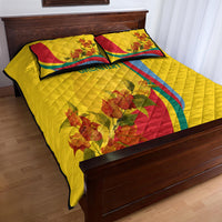Grenada Independence Day Quilt Bed Set Bougainvillea Flowers Flag Style - Wonder Print Shop