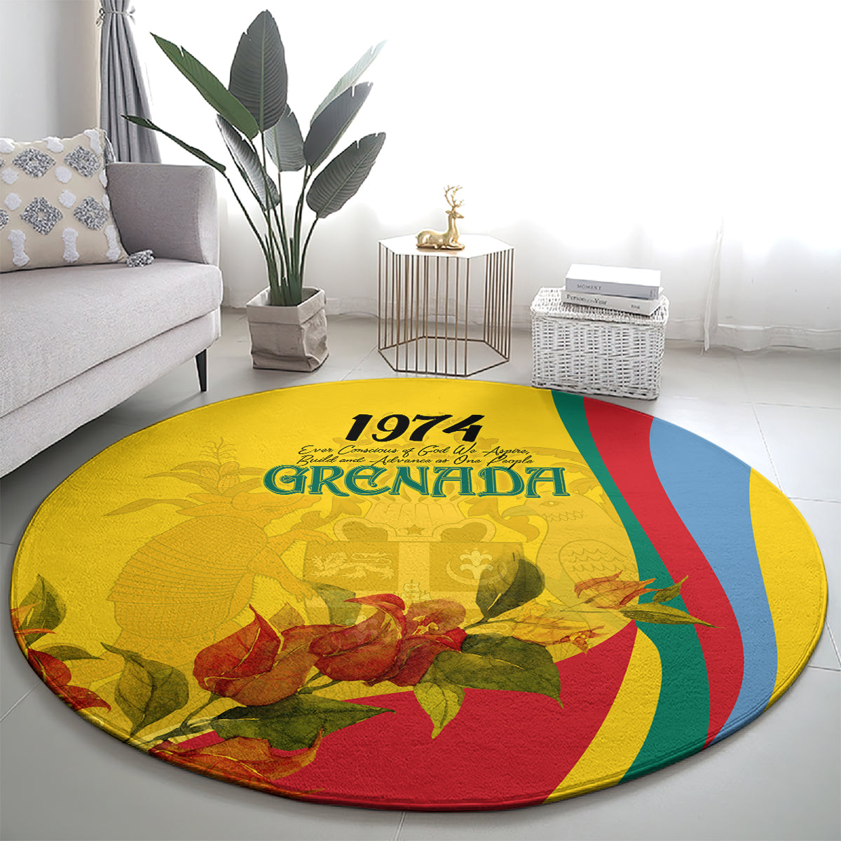 grenada-independence-day-round-carpet-bougainvillea-flowers-flag-style