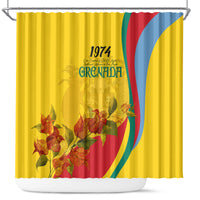 grenada-independence-day-shower-curtain-bougainvillea-flowers-flag-style