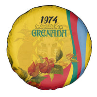 Grenada Independence Day Spare Tire Cover Bougainvillea Flowers Flag Style - Wonder Print Shop