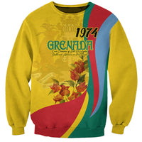 Grenada Independence Day Sweatshirt Bougainvillea Flowers Flag Style - Wonder Print Shop