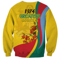 Grenada Independence Day Sweatshirt Bougainvillea Flowers Flag Style - Wonder Print Shop