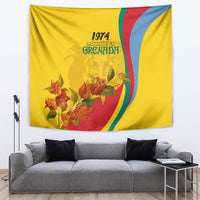 Grenada Independence Day Tapestry Bougainvillea Flowers Flag Style - Wonder Print Shop