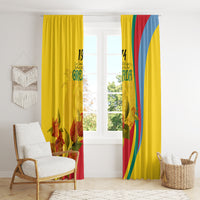 Grenada Independence Day Window Curtain Bougainvillea Flowers Flag Style - Wonder Print Shop