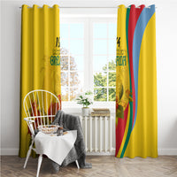 Grenada Independence Day Window Curtain Bougainvillea Flowers Flag Style - Wonder Print Shop