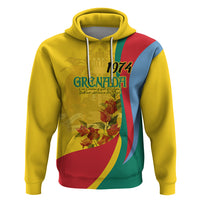 Grenada Independence Day Zip Hoodie Bougainvillea Flowers Flag Style - Wonder Print Shop