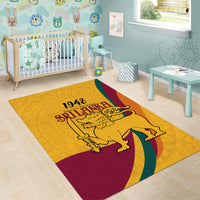 Sri Lanka National Day Area Rug The Lion Passant With Ketayam Wood Art LT9 - Wonder Print Shop