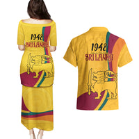 Sri Lanka National Day Couples Matching Puletasi and Hawaiian Shirt The Lion Passant With Ketayam Wood Art LT9 - Wonder Print Shop