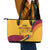 Sri Lanka National Day Leather Tote Bag The Lion Passant With Ketayam Wood Art - Wonder Print Shop