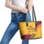 Sri Lanka National Day Leather Tote Bag The Lion Passant With Ketayam Wood Art - Wonder Print Shop