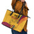 Sri Lanka National Day Leather Tote Bag The Lion Passant With Ketayam Wood Art - Wonder Print Shop