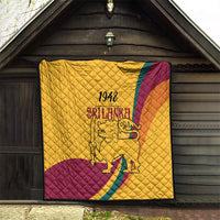 Sri Lanka National Day Quilt The Lion Passant With Ketayam Wood Art - Wonder Print Shop