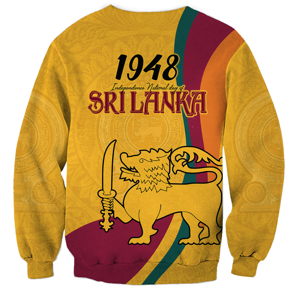 Sri Lanka National Day Sweatshirt The Lion Passant With Ketayam Wood Art - Wonder Print Shop