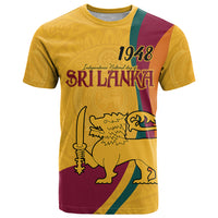 Sri Lanka National Day T Shirt The Lion Passant With Ketayam Wood Art - Wonder Print Shop