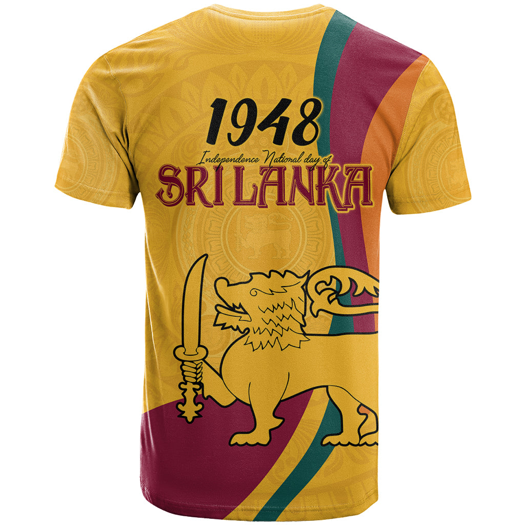 Sri Lanka National Day T Shirt The Lion Passant With Ketayam Wood Art - Wonder Print Shop