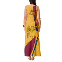 Sri Lanka National Day Tank Maxi Dress The Lion Passant With Ketayam Wood Art - Wonder Print Shop